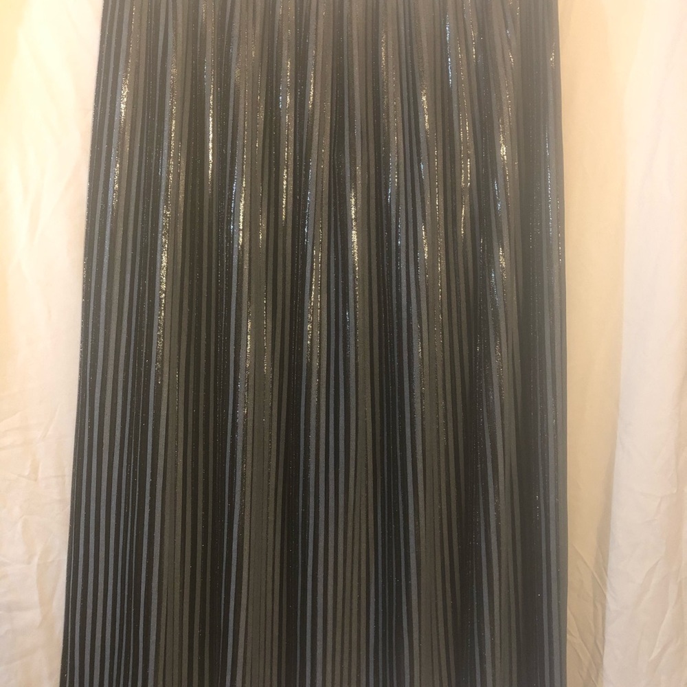 Zara Skirt with Metallic and Textured Pleats.